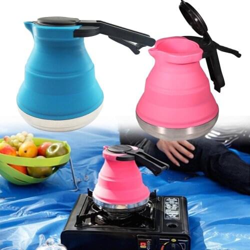 Collapsible Tea Kettle Portable Silicone Tools Kitchen Water Pot Travel Coffee Outdoor Foldable Hiking Camping