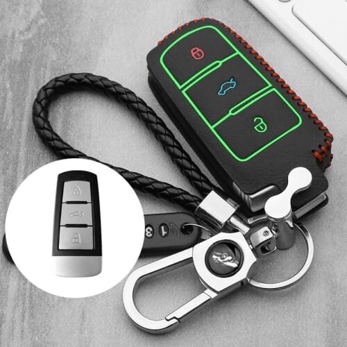 Luminous Leather Car Key Cover Case For Volkswagen Golf 4 5 6 7 MK7 Passat CC Passat B6 B7 B8 Passat 3C CC Magotan R36 B5 B7L
