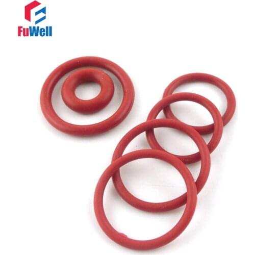 100pcs 2.4mm Thickness O-ring Seal Gasket Red Silicon 27/28/29/30/31/32/33/34/35/36mm OD Rubber O Ring Washers Grommets