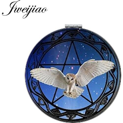 Youhaken Moive Birds School Round Pocket Mirror PU Leather Mini Folding Compact 1X/2X Magnifying Ladys Makeup Mirror
