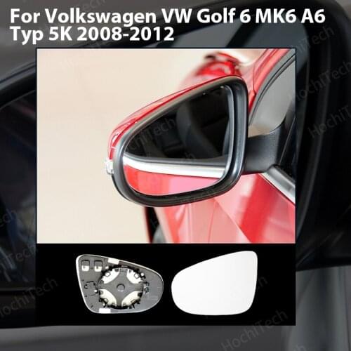 Replacement Wing Rearview Left & Right Mirror Glass For Volkswagen VW Golf 6 MK6 A6 Typ 5K 2008-2012 Heated