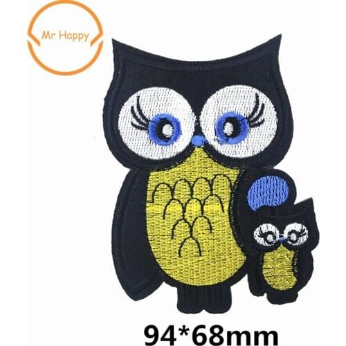 1Pcs Owl Embroidered Iron On Patches Cloth Accessories clothes appliques Diy Clothing Stickers garment Badge