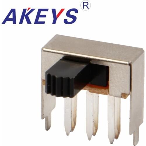 10PCS SK-22F07 2P2T Double pole double throw handle heights 7.0mm slide switch side insert 6 pin with 2 fixed pin