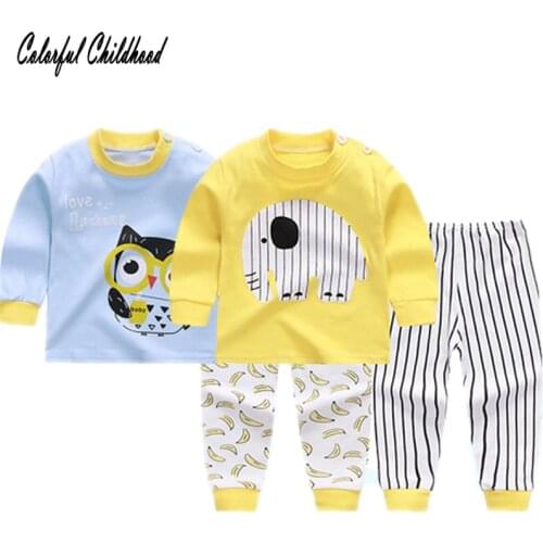 Newborn Infant Thermal Underwear Cute Cartoon Owl Printed Baby Girls Boys Baby Clothing Fashion 2018 Clothes 2pcs Set for babies