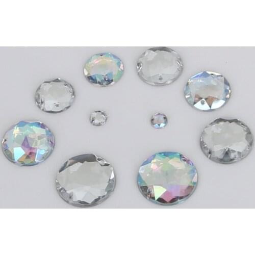 20-200Pcs (Chamfered Surface) High Quality Acrylic Crystal Sew On Rhinestone for Dancing Dress Shoes Decoration DIY Craft