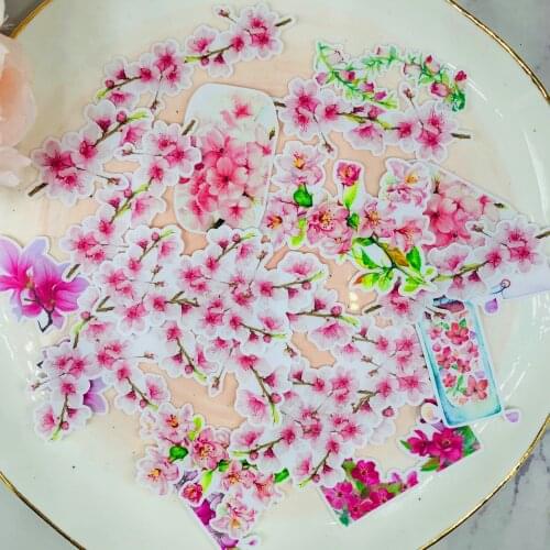 2p1cs Cherry blossoms stickers Scrapbooking Stickers Decorative Sticker DIY Craft Photo Albums