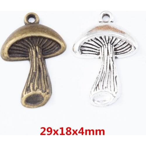 30 pieces of retro metal zinc alloy mushroom pendant for DIY handmade jewelry necklace making 7886