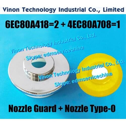 6EC80A418=2+4EC80A708=1 Laminar Nozzle Guard+Nozzle Type-0 for Makino U,DUO43,DUO64,SP43,SP64 6EC80A418=1, 6EC80A418,4EC80A708-1