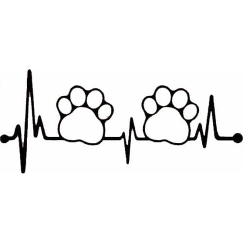 8.0"*3.5" Paws Heartbeat Lifeline Monitor Dog Cat Pet Vinyl Decal Car Sticker