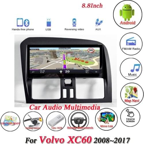 Car Android Multimedia Player For Volvo XC60 2008-2014 2015 2016 2017 Stereo Radio GPS Navigation System HD Screen Display TV