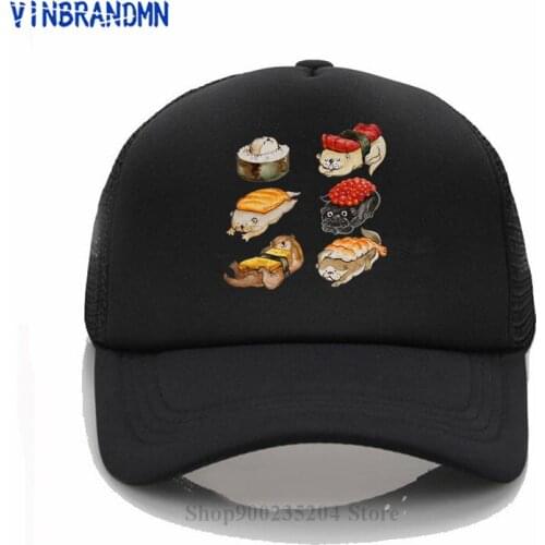 Sushi Otter Japan Anime Baseball caps Mens High Quality Aesthetic Cotton Cool Vintage sun hats Harajuku Hombre cool summer hats