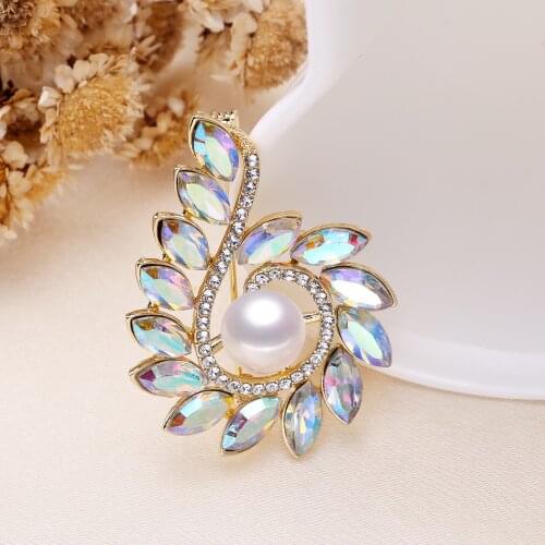 DIY Hot Shining Brooch Pin Mountings Findings Settings Base Women Accessories for Pearls Agate Jade Crystal Beads