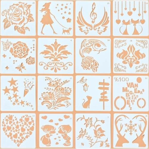 Diy plastic stencil sheet scrapbooking stencil for painting art stencils and template flower background stencil