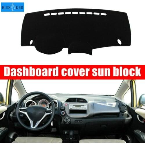 For Honda Fit Jazz 2009 -2013 Dashboard Cover Mat Pad Dashmat Sun Shade Instrument Protective Carpet Car Styling Accessories