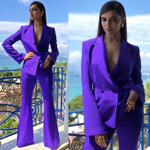 Elegant Women Double Breasted Fashion Blazer Pantsuit Simple Solid Color Suit Collar Long Sleeve + Trousers 2 Piece Set