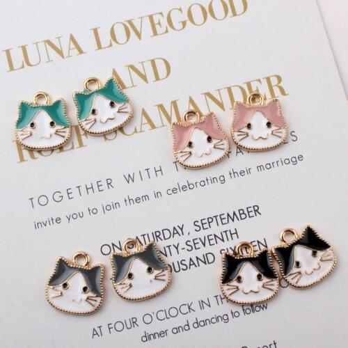 10pcs/lot Multi Cute Cat Enamel Charms For Jewelry Making Bracelet/Necklace/Earings Fashion Jewelry Womens Accessories YZ268