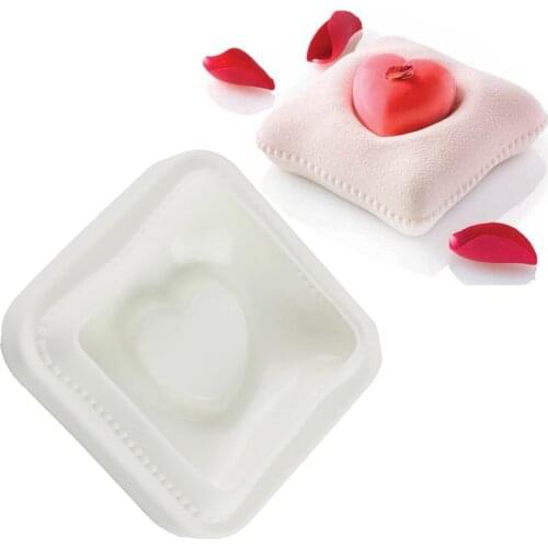 Love Pillow Fondant Mold Food Grade Silicone White Diy Mousse Cake Decoration Tool Baking Diycake Mold Valentines Day Gift