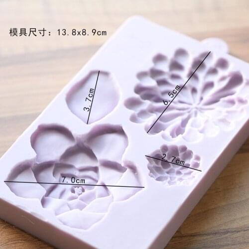 Fondant Mold Fleshy Flowers Silicone Molds Muti-meat Flowers Mould Chocolate Cake Decorative Mold Silicone Clay Molds PRZY 54125