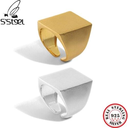 SSTEEL 925 Sterling Silver Rings Gifts For Women Designer Love Minimalist Handmade Wedding Open Ring 2021 Trend Fine Jewelry
