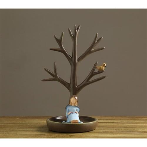 Creative living room branch jewelry rack American retro home decoration rack necklace earrings storage rack birthday gift