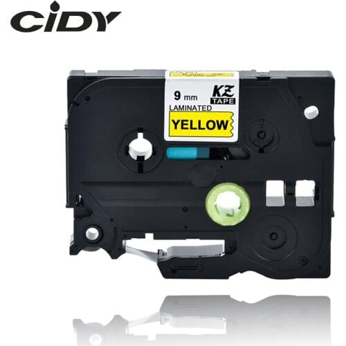 CIDY TZ621 TZ 621 TZe621 TZe 621 Laminated Strong Adhesive tze-621 Labels Tape P Touch black on yellow Compatible For Brother