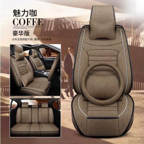 Linen Car Seat Covers for skoda karoq Octavia 2 Fabia Superb 3 Rapid Yeti Spaceback Joyste Jeti car accessories