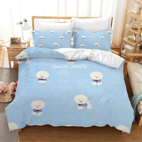 Cartoon Animal Puppy Fox Series Pattern Cute and Comfortable Duvet Quilt Cover Pillowcase Bedding Children Bedroom Decoration