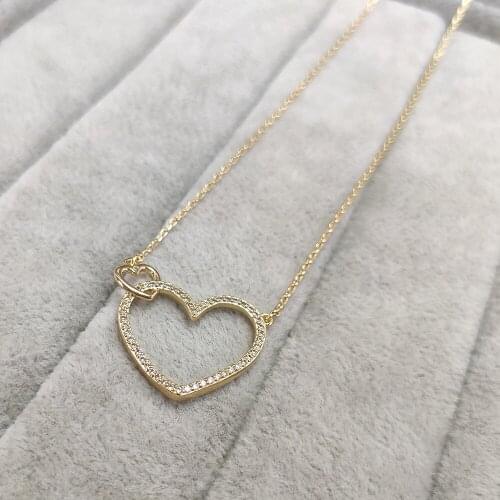 NEW Fashion Zircon Clear CZ Champagne Gold Color Bow-knot Necklace Cubic Zirconia Love Bow Jewelry