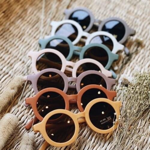 New Childrens Sunglasses Infants Retro Solid Color Ultraviolet-proof Round Convenience Glasses Eyeglass For Kids