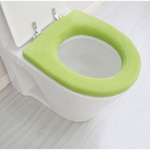 New Style O-Type Toilet Seat Cover Bathroom Closestool Warm Cushion Washable Mat Soft Comfortable Solid Toilet Seat Case Random