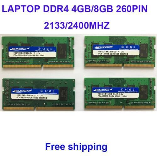 Kembona Laptop DDR4 4GB 8GB 16GB 4G 8G 16G RAM Memory 2133mhz 2400mhz 2666mhz Memoria 260-pin SODIMM RAM Stick