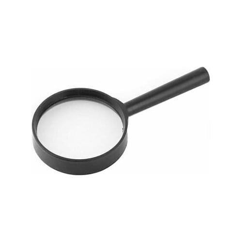 Plastic Frame 60mm Dia 5X Optical Lens Portable Magnifier Black Clear