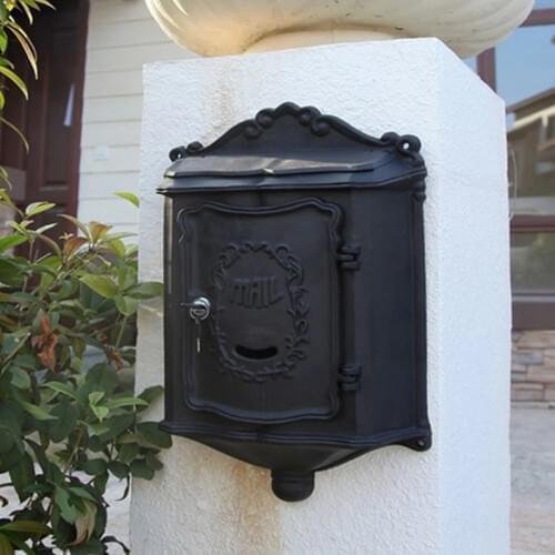 Good selling European cast iron mailbox Wall Mount Metal Post Letters Box Fashion Vintage Newspaper box outdoor Post Letter Box