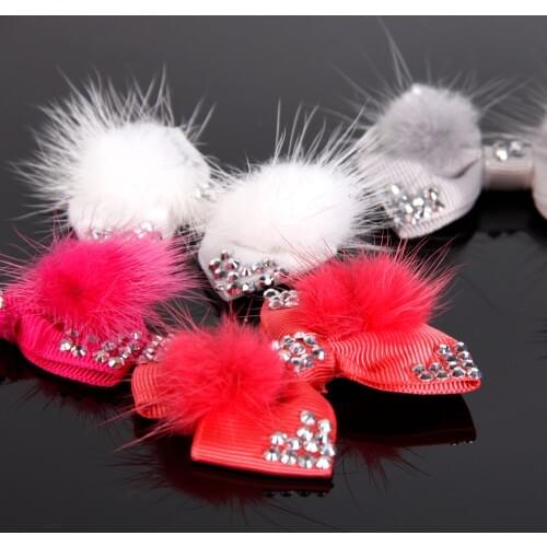 David accessories Rhinestones Feather Knotbows Bows 5Pieces,DIY Hhandmade Materials,Girl Hair Accessories Bag Decoration,5Yc2399