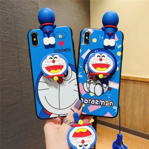 Pacifier Doraemon For Samsung J4 J6 J8 A6 A7 A8 A9 A10s 20s 40 30s S10 lite Note10 lite A10e 20e Ring Soft Phone Strap Rope Case