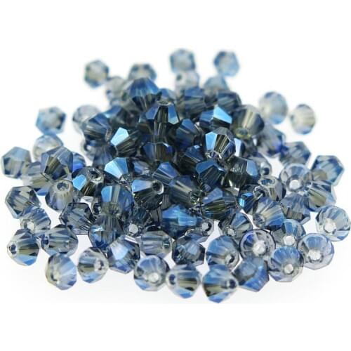 TianBo 4mm 1000pcs Bicone Upscale Austria Ink Blue crystal AB Colour plating Loose bead bracelet Jewelry Making Accessories DIY