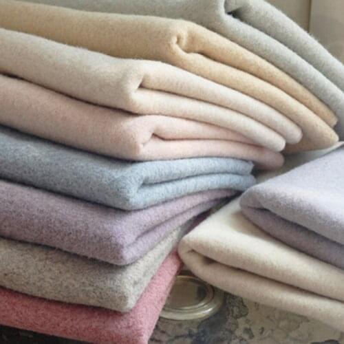 Thick Double Side Brushed Artifical Woolen Fabric Long Fleece Imitation Cashmere Warm Fabrics For Coat Jacket Blazer 50X155CM
