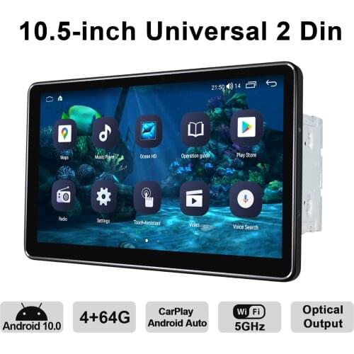 Head Unit 10.5" Radio Tape Recorder 2 din Android Universal Car Multimedia 1din Video Player GPS Naviagtion New User Interface