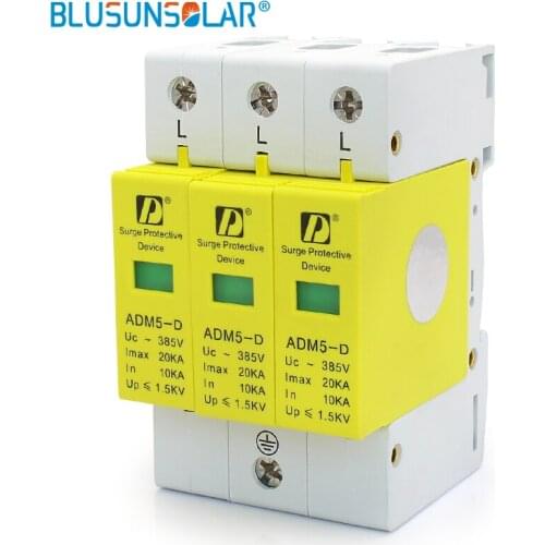 SPD 3P 5KA~10KA 385V AC Class D House Surge Protector protection Protective Low-voltage Arrester Device