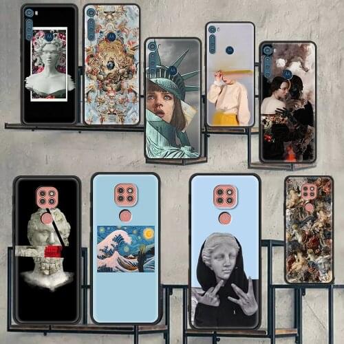 Vintage Plaster David Art TPU Cover For Motorola G30 G10 G9 G8 Edge Power Lite Play Plus moto One Hyper Fusion G Stylus ES6