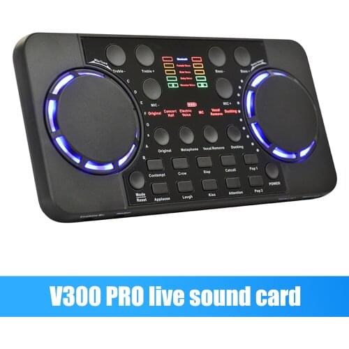 V300 PRO Mini Cell Phone Sound Card Interface External USB Live Microphone Sound Card Support for Mac/Win/Android/IOS