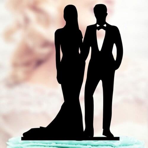 Bride and Groom Silhouette Cake Topper , Couple Cake Topper For wedding,Mr and Mrs Wedding topper Unique Decor Supplies