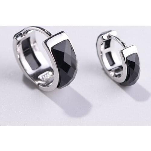 2020 New real S925 pure silver jewelry vintage craft woman earrings fashion faceted agate large version earrings for woman