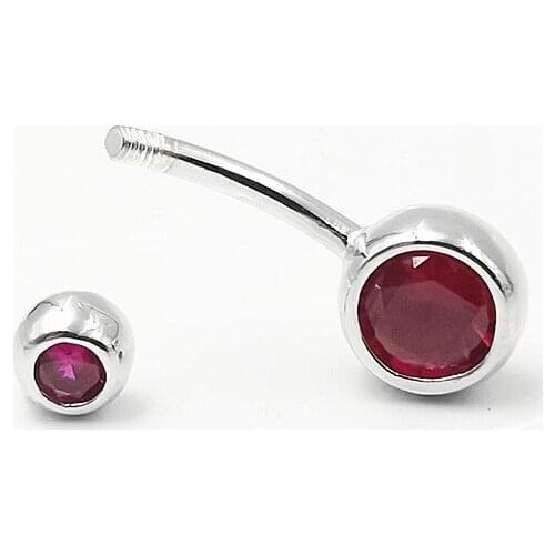 Belly Button Rings 925 Sterling Silver Round Cubic Zirconia Navel Barbell Stud Body Piercing Jewelry For Women Girls 6 8 10MM