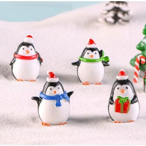 1 Pcs Cute Mini Penguin Rainbow Unicorn Snowflake Yellow Duck Fairy Garden Plant Resin Craft Miniature Ornament Gift Decoration