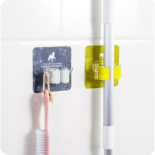 1pc Seamless Traceable Mop Shelves Creative Mop Storage Rack