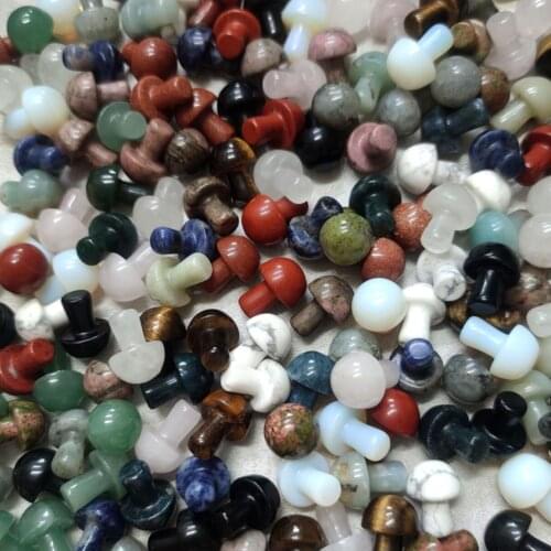 10pcs/lot Bulk Wholesales 15*20mm Mushrooms Natural Stone Pendant Chakra Jewelry Pendulum Flower Pot Fish Tank Decoration Beads