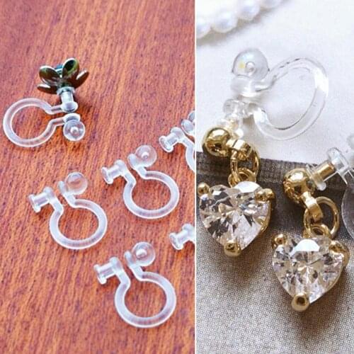 10Pcs 0.7/0.9mm Transparent U Shape Ear Clip Non-Pierced Earrings DIY Jewelry