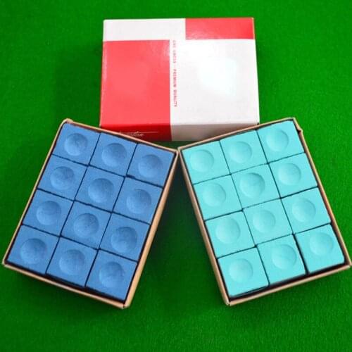 12Pcs Snooker Billiard Chalks Pool Cue Stick Chalk Oily Dry Billiard No-slip Chalk Indoor Sport Accessories High Quality