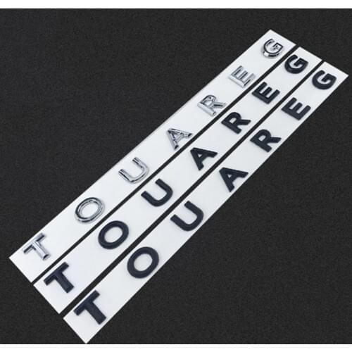 3D ABS Letters Emblem for TOUAREG Car Styling Middle Trunk Word Logo Badge Decoration Sticker Chrome Matte Black Glossy Black